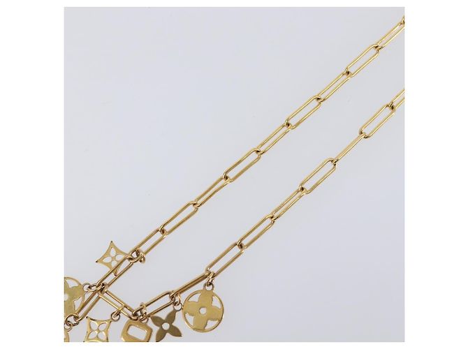 LOUIS VUITTON Monogram Collier Roman Holiday Necklace Gold M80272 Auth 203051M - vista 4