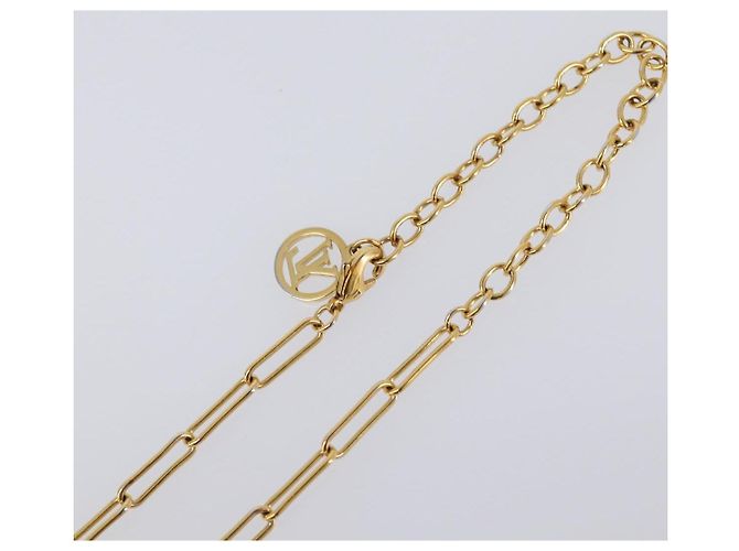LOUIS VUITTON Monogram Collier Roman Holiday Necklace Gold M80272 Auth 203051M - vista 7