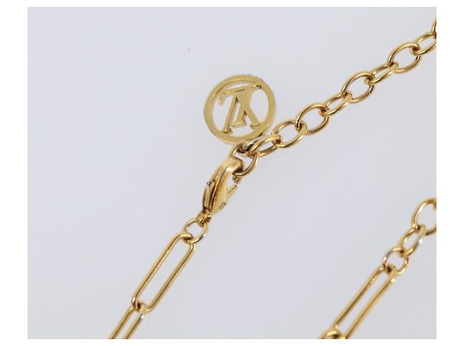 LOUIS VUITTON Monogram Collier Roman Holiday Necklace Gold M80272 Auth 203051M - vista 9