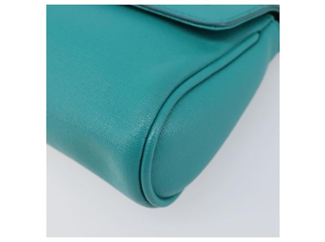 Borsa a tracolla FENDI in pelle verde e oro Auth 202879A D'oro - vista 10