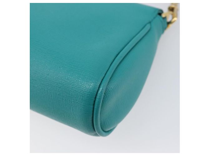 Borsa a tracolla FENDI in pelle verde e oro Auth 202879A D'oro - vista 12