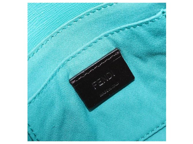 Borsa a tracolla FENDI in pelle verde e oro Auth 202879A D'oro - vista 17