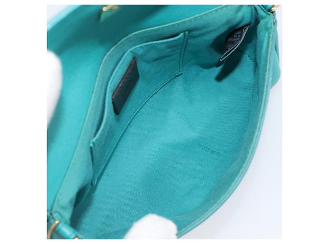 Borsa a tracolla FENDI in pelle verde e oro Auth 202879A D'oro - vista 18