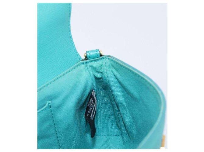Borsa a tracolla FENDI in pelle verde e oro Auth 202879A D'oro - vista 19