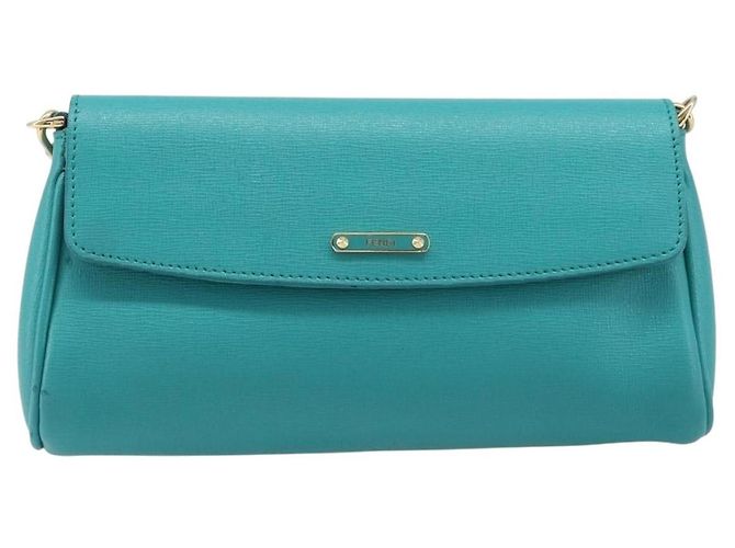 Borsa a tracolla FENDI in pelle verde e oro Auth 202879A D'oro - vista 2