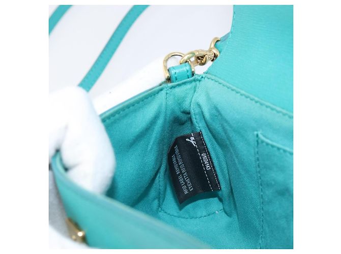 Borsa a tracolla FENDI in pelle verde e oro Auth 202879A D'oro - vista 20