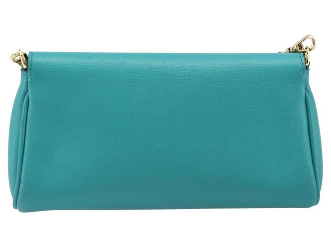 Borsa a tracolla FENDI in pelle verde e oro Auth 202879A D'oro - vista 3