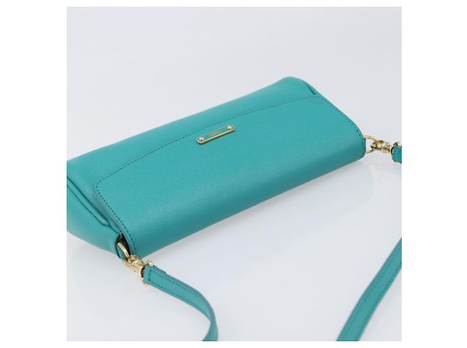 Borsa a tracolla FENDI in pelle verde e oro Auth 202879A D'oro - vista 6