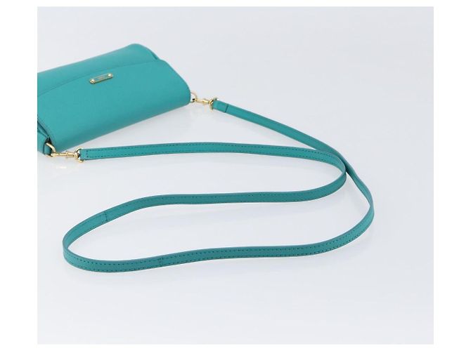 Borsa a tracolla FENDI in pelle verde e oro Auth 202879A D'oro - vista 7