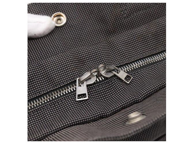 Hermès HERMES Her Line Tote MM Tote Bag Canvas Gray Silver Auth 203783 Marrone Argento - vista 14