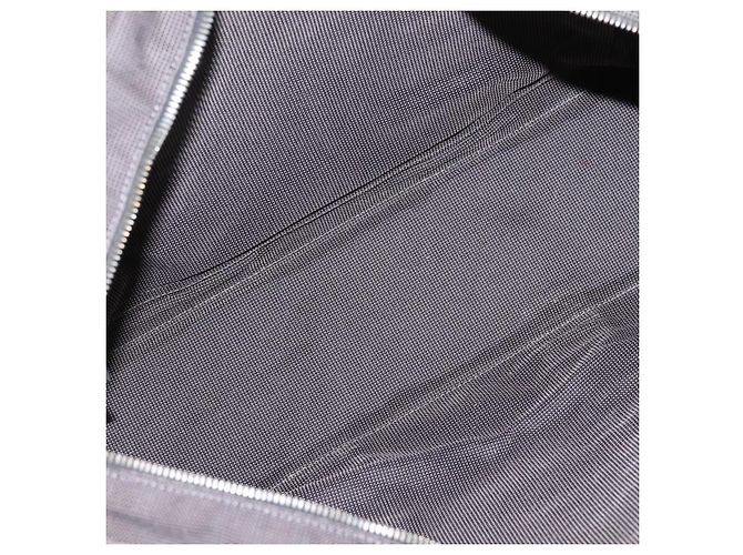 Hermès HERMES Her Line Tote MM Tote Bag Canvas Gray Silver Auth 203783 Marrone Argento - vista 15