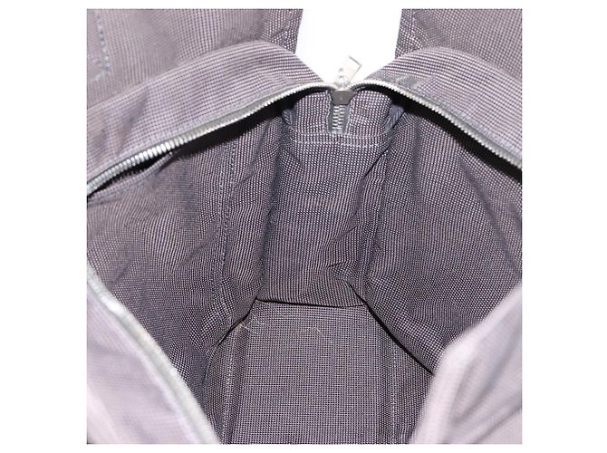 Hermès HERMES Her Line Tote MM Tote Bag Canvas Gray Silver Auth 203783 Marrone Argento - vista 16