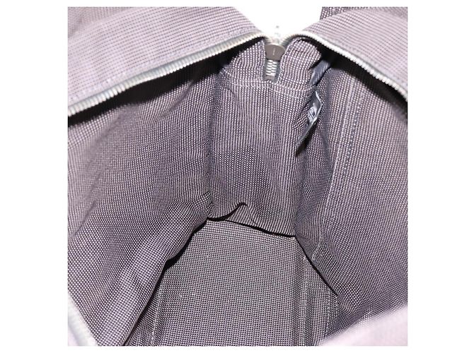 Hermès HERMES Her Line Tote MM Tote Bag Canvas Gray Silver Auth 203783 Marrone Argento - vista 17