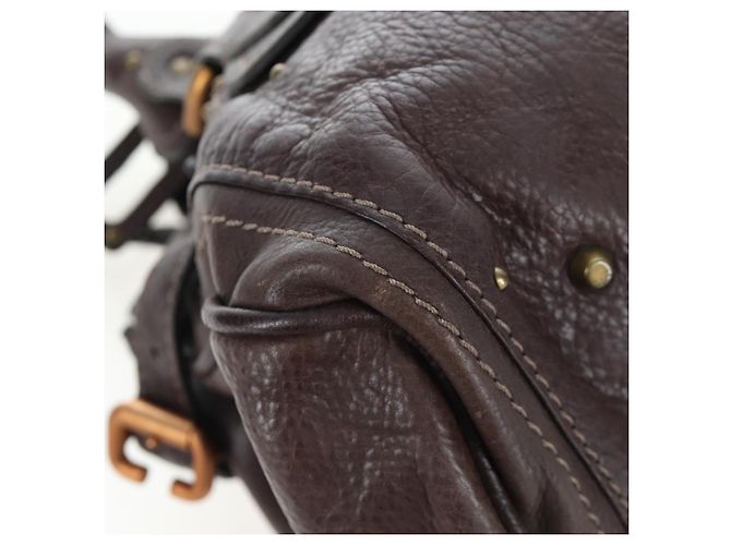 Chloé Borsa a mano Chloe Paddington in pelle marrone oro argento Auth 200539V D'oro - vista 10