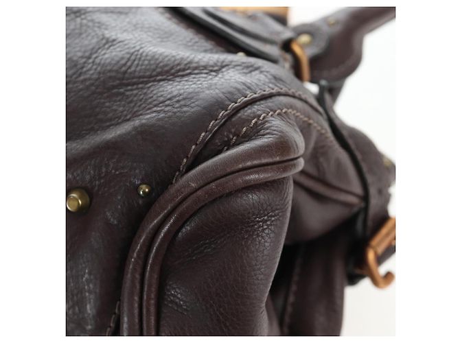 Chloé Borsa a mano Chloe Paddington in pelle marrone oro argento Auth 200539V D'oro - vista 11