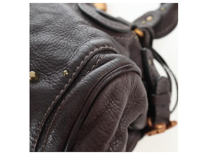 Chloé Borsa a mano Chloe Paddington in pelle marrone oro argento Auth 200539V D'oro - vista 13