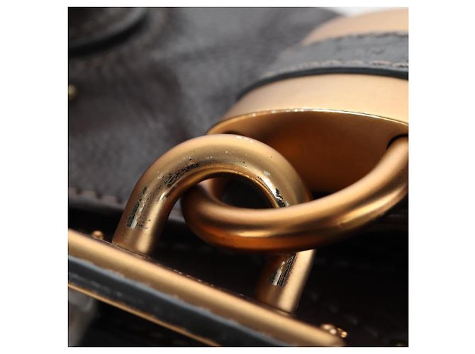 Chloé Borsa a mano Chloe Paddington in pelle marrone oro argento Auth 200539V D'oro - vista 17