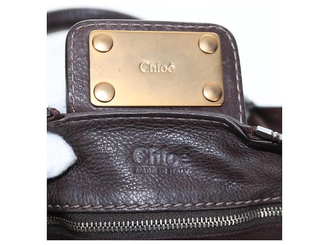 Chloé Borsa a mano Chloe Paddington in pelle marrone oro argento Auth 200539V D'oro - vista 18