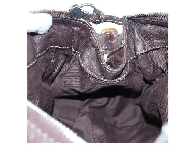 Chloé Borsa a mano Chloe Paddington in pelle marrone oro argento Auth 200539V D'oro - vista 21