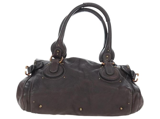 Chloé Borsa a mano Chloe Paddington in pelle marrone oro argento Auth 200539V D'oro - vista 3