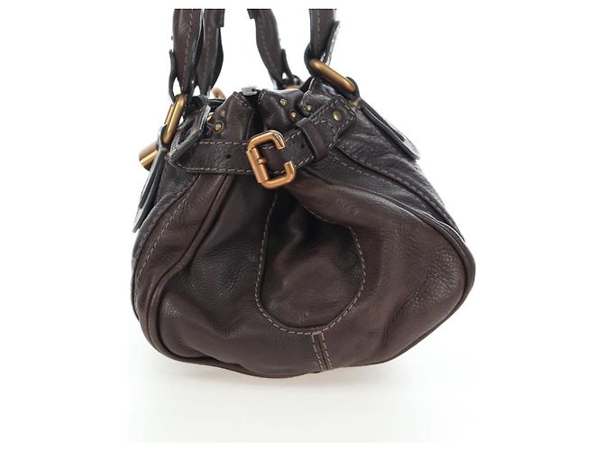 Chloé Borsa a mano Chloe Paddington in pelle marrone oro argento Auth 200539V D'oro - vista 4