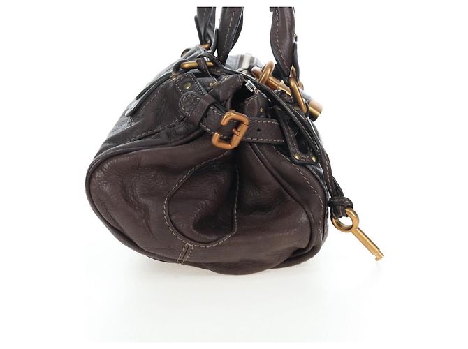 Chloé Borsa a mano Chloe Paddington in pelle marrone oro argento Auth 200539V D'oro - vista 5