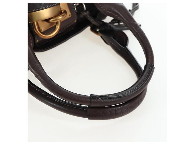 Chloé Borsa a mano Chloe Paddington in pelle marrone oro argento Auth 200539V D'oro - vista 7
