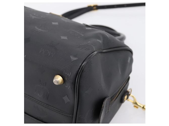 Borsa a mano MCM Logogram Vicetos PVC 2way Black Gold Auth mr2890 Nero D'oro - vista 12