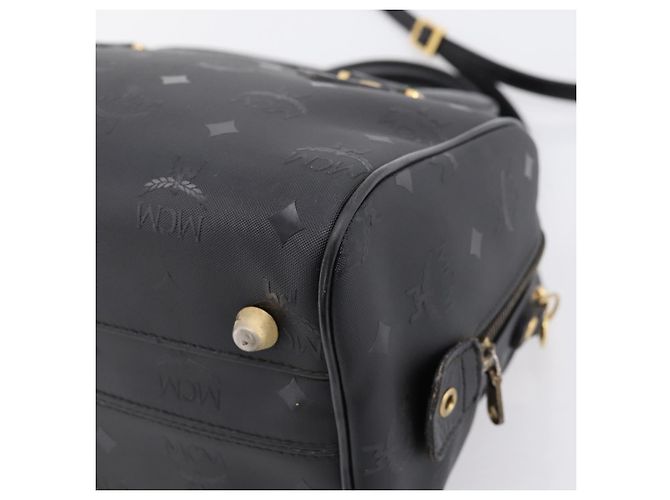 Borsa a mano MCM Logogram Vicetos PVC 2way Black Gold Auth mr2890 Nero D'oro - vista 14