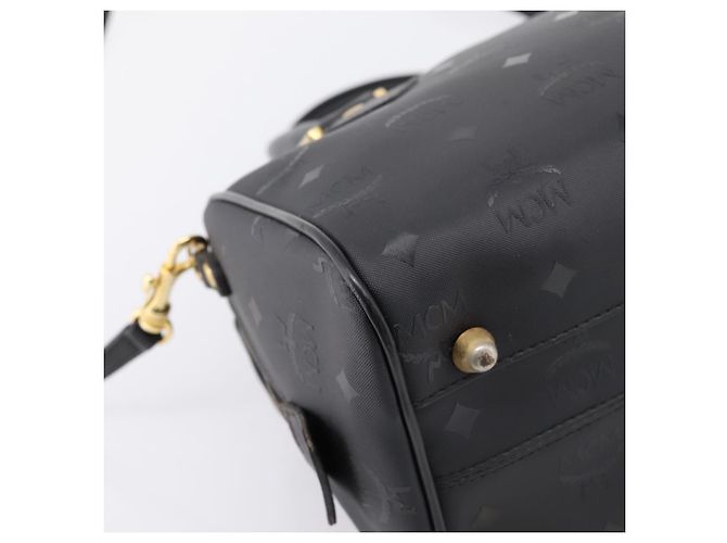 Borsa a mano MCM Logogram Vicetos PVC 2way Black Gold Auth mr2890 Nero D'oro - vista 15
