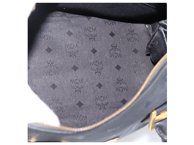 Borsa a mano MCM Logogram Vicetos PVC 2way Black Gold Auth mr2890 Nero D'oro - vista 18