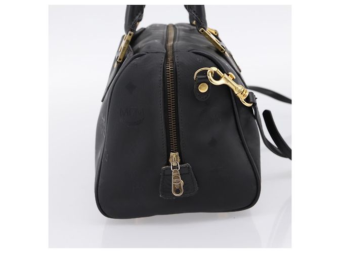 Borsa a mano MCM Logogram Vicetos PVC 2way Black Gold Auth mr2890 Nero D'oro - vista 4