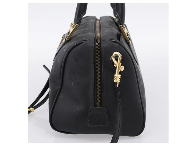 Borsa a mano MCM Logogram Vicetos PVC 2way Black Gold Auth mr2890 Nero D'oro - vista 5