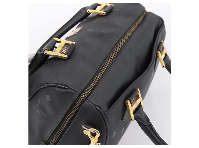 Borsa a mano MCM Logogram Vicetos PVC 2way Black Gold Auth mr2890 Nero D'oro - vista 6