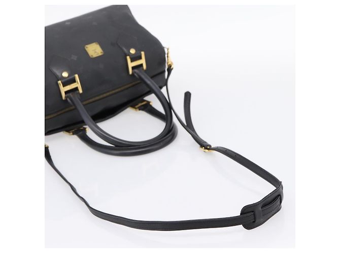 Borsa a mano MCM Logogram Vicetos PVC 2way Black Gold Auth mr2890 Nero D'oro - vista 9
