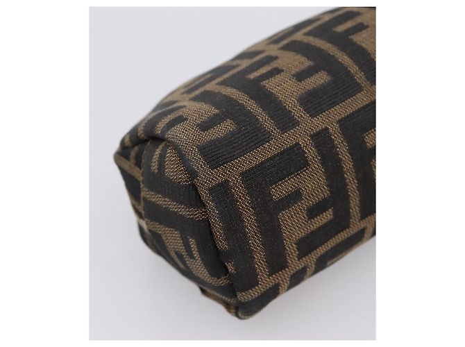 Pouch FENDI Zucca Canvas Marrone Nero Auth 203810 - vista 11