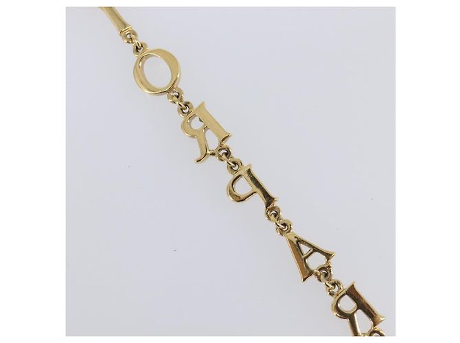 Bracciale Christian Dior Metallo Tono Oro Auth SW2835V - vista 10