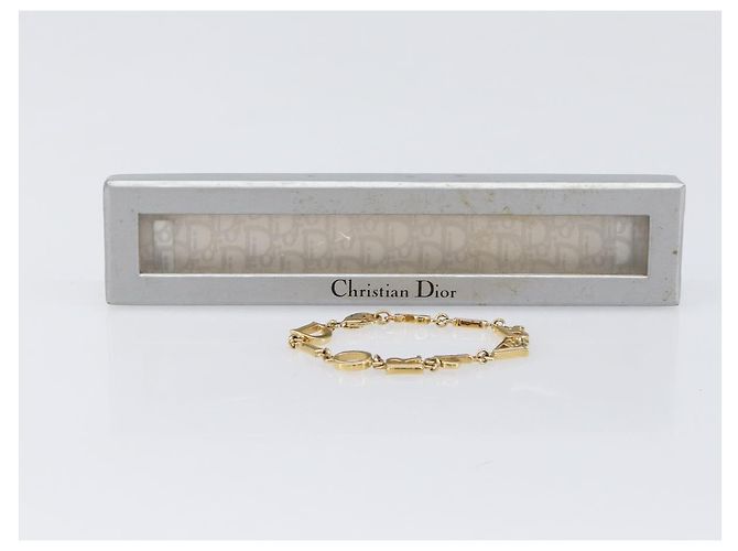 Bracciale Christian Dior Metallo Tono Oro Auth SW2835V - vista 12