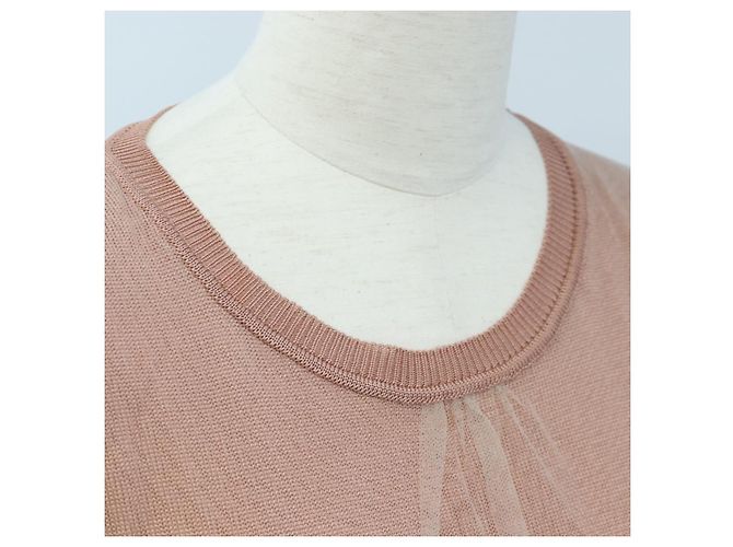 VALENTINO Kurzarm-Top Rayon Rosa Weiß Auth 202323M Pink - Ansicht 6