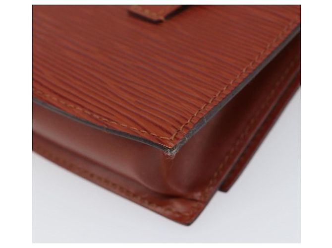 LOUIS VUITTON Epi Tilsitt Pouch Brown M52603 LV Auth 200717 Marrom - vista 10