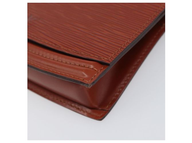 LOUIS VUITTON Epi Tilsitt Pouch Brown M52603 LV Auth 200717 Marrom - vista 8
