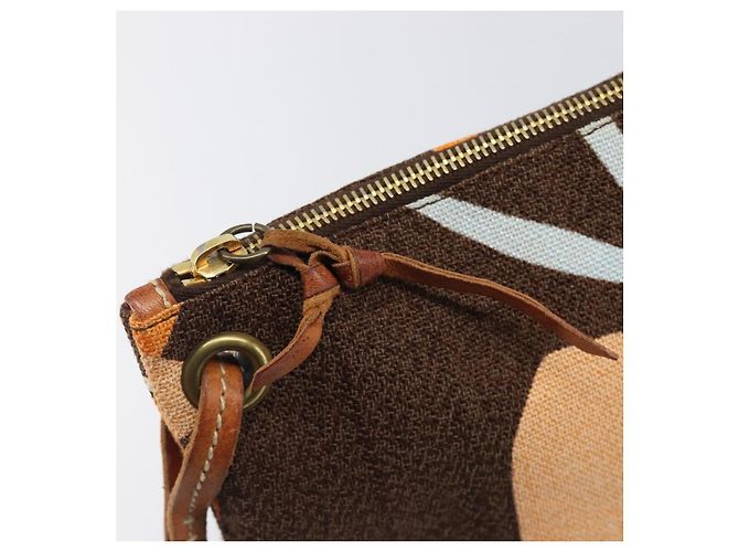 Borsa a tracolla Miu Miu Canvas Brown Gold Auth 197448A Marrone D'oro - vista 17
