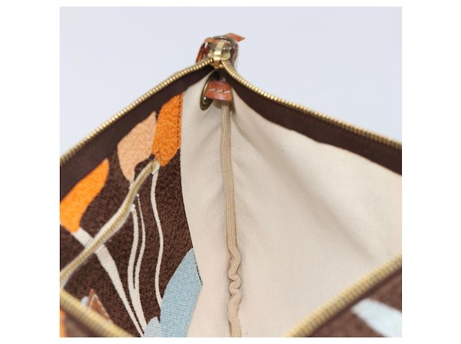 Borsa a tracolla Miu Miu Canvas Brown Gold Auth 197448A Marrone D'oro - vista 20