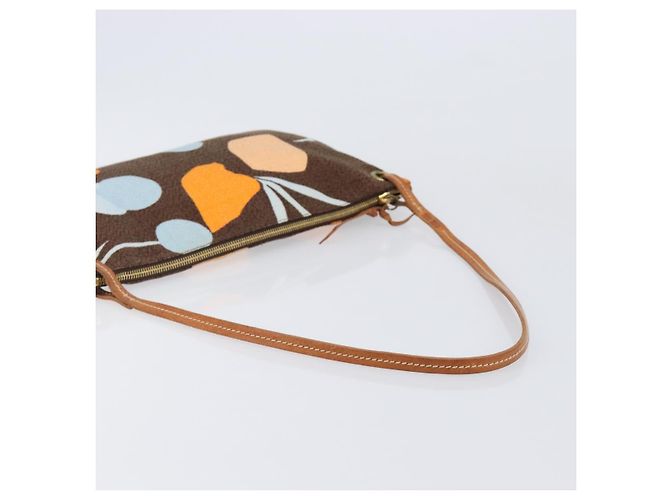 Borsa a tracolla Miu Miu Canvas Brown Gold Auth 197448A Marrone D'oro - vista 7
