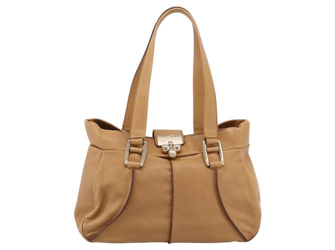 Céline Borsa a tracolla CELINE in pelle beige e oro Auth 203198A D'oro - vista 2