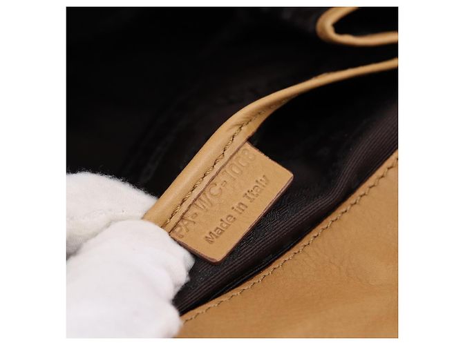 Céline Borsa a tracolla CELINE in pelle beige e oro Auth 203198A D'oro - vista 21