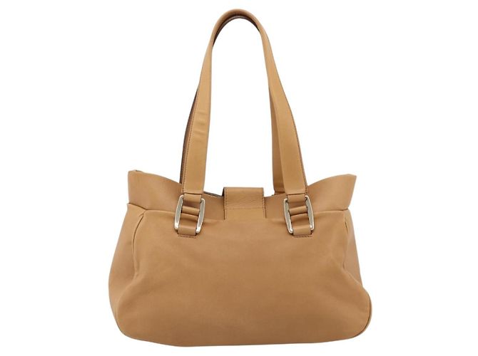 Céline Borsa a tracolla CELINE in pelle beige e oro Auth 203198A D'oro - vista 3