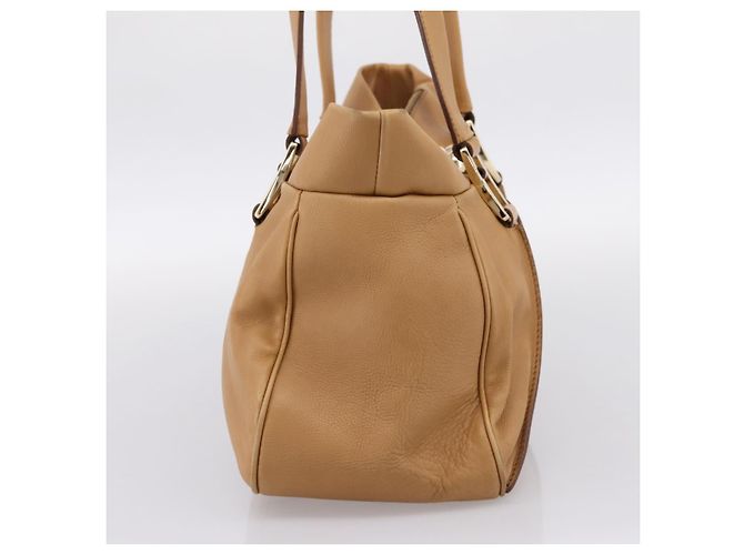 Céline Borsa a tracolla CELINE in pelle beige e oro Auth 203198A D'oro - vista 4