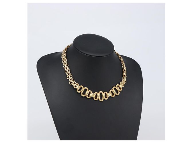 Collana Christian Dior metallo Gold Tone Auth SW2803 - vista 19
