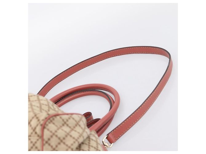 Borsa GUCCI Diamante Canvas 2way Beige Gold 223974 Auth 203180 D'oro - vista 10